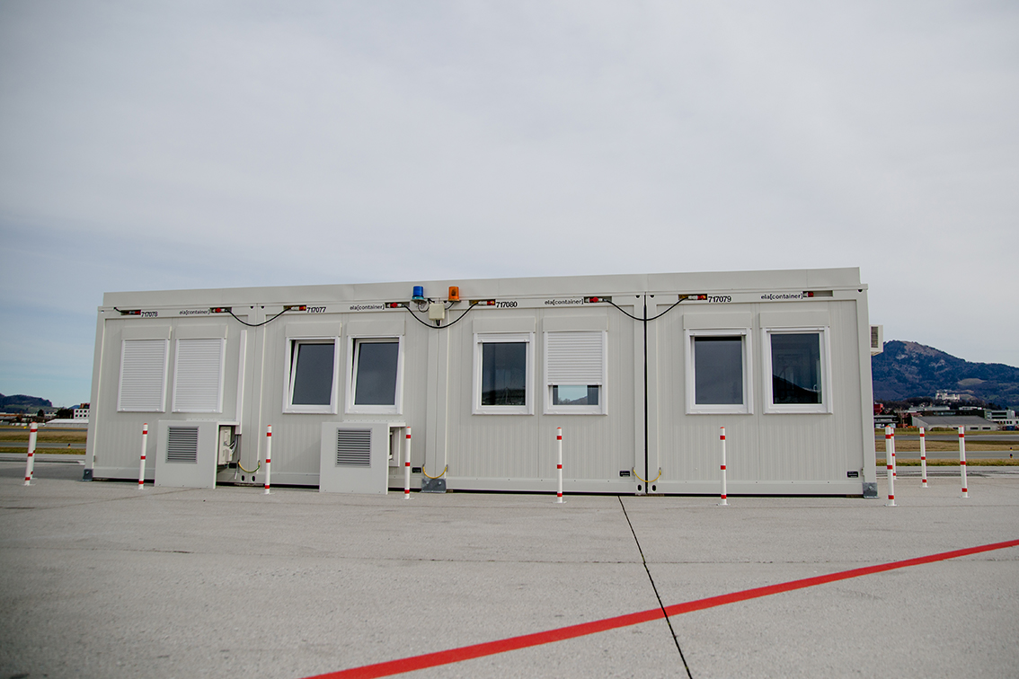 The facility serves as a lounge for the members of the ramp service crews on the apron.