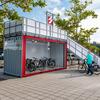 The special container has enough space for up to twelve bikes