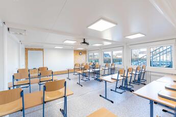 Bright, fully air-conditioned classrooms create a friendly and productive learning atmosphere.